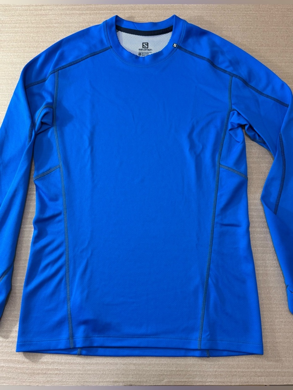 Salomon Men’s Athletic Royal Blue Short Top Long Sleeve Size M